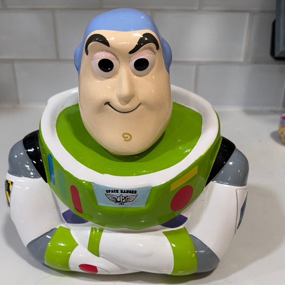 Disney Pixar Buzz Lightyear Space Ranger Ceramic Coin Bank